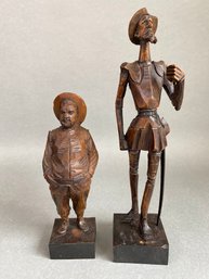 Ouro Artesania Wood Carved Don Quixote And Sancho Panza Figurines