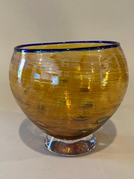 Handblown Art Glass Vase With Millefiori Inclusion, Signed GGS