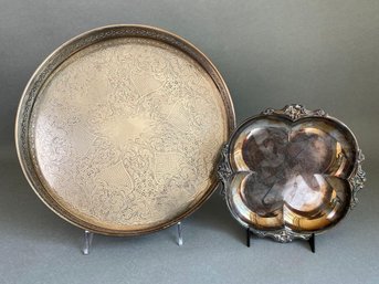 Two Vintage Silver Plate Trays