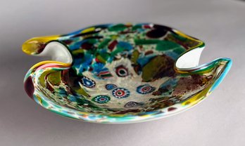 Murano Glass Bowl With Millefiori Inclusions