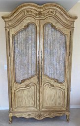 Auffray & Co NYC  French Louis XV Open Chicken Wire Drape Door Armoire Or Wardrobe