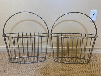 Pair Of Chrome Magazine Baskets