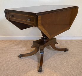 Regency Style Mahogany Drop-Leaf Pedestal Table