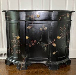 Black Chinoiserie Style Painted Cabinet