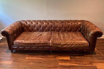 Leather Chesterfield Sofa, Possibly By Restoration Hardware