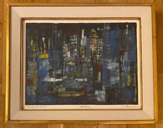 Louise August (American, 20/21st Century), 'The City At Night', 1963, Monotype, Oil On Paper