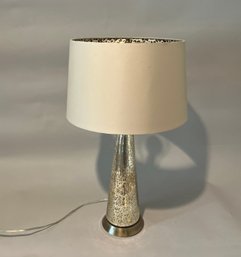 Mercury Glass Lamp With Silk Shade