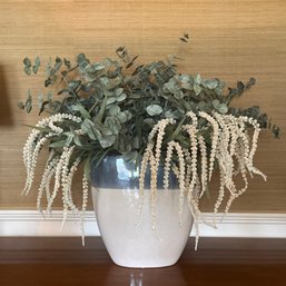 Vase With Artificial Eucalyptus