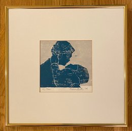 Elaine Gutler, The Kiss, 1986, Woodblock Print On Paper