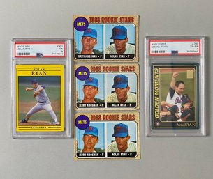 Collection Of Nolan Ryan Baseball Cards - 1968 Topps Nolan Ryan Rookie Cards, 2001 Nolan Ryan, 1991 Fleer Card