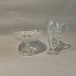 Crystal Pitcher And Compote