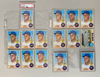 Collection Of 14 Tom Seaver All Star Rookie Cards - One Graded And 13 Varying, Ungraded Quality