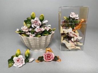 Floral Porcelain Place Card Holders