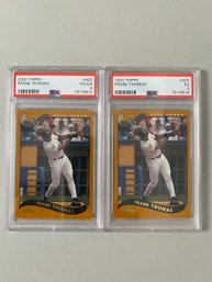 Two 2002 Topps Frank Thomas Baseball Cards