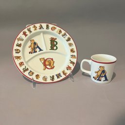 Tiffany & Co. Alphabet Bears Pattern Childs Mug And Plate Set, 1994