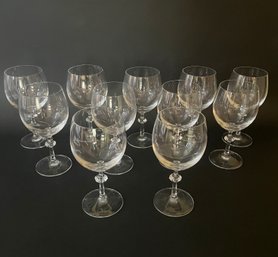 Partial Set Of 11 Villeroy & Boch Malta Blown Glass Water Goblets