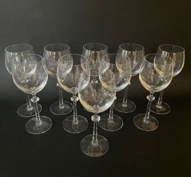 Set Of 10 Villeroy & Boch Malta Blown Glass Claret Wine Goblets