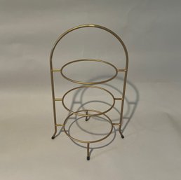 3-Tier Gilt Metal Plate Rack