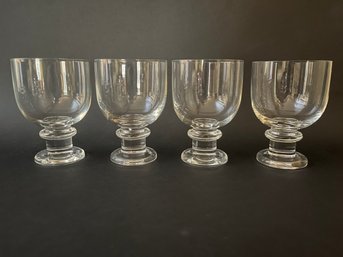 Set Of 4 Thomas Coppa Blown Glass Water Goblets