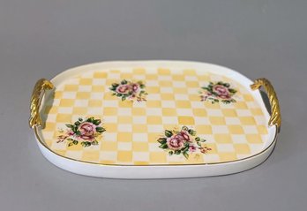 Floral Handled Tray