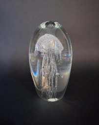 Art Glass Jelly Fish Paperweight