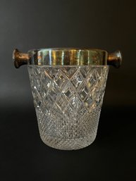 Silver Plate And Crystal Ice Bucket