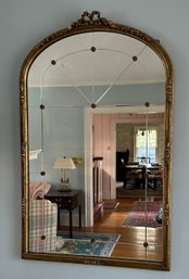 Louis XVI Style Arched Gold Wall Mirror