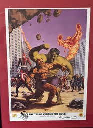 The Thing Versus The Hulk, By John Watson, Signed, Lithograph, 2001