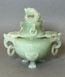 Chinese Carved Stone Censer Or Incense Burner, Probably Bowenite