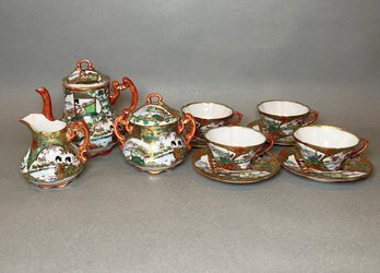 Vintage Japanese Kutani Giesha Girl  Partial Tea Set, Early 20th Century