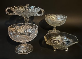 Collection Of Late Victorian Pressed Glass: The States Jelly Compotes, Jelly Compote, Bowl