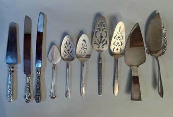 Collection Of Silverplate Cake And Pie Servers