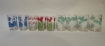 Collection Of Vintage Midcentury Juice Glasses