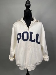 Ralph Lauren Polo Sport Size Medium 1/4 Zip Sweatshirt In White