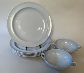 Wedgwood Lavender Pattern Plates And Soup Bowls