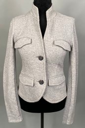 James Perse Size 0 Sweatshirt Cotton Jacket/Blazer In Gray