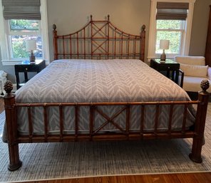 British Colonial Style Bamboo King Size Bed Frame, Modern