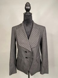 Etcetera Pants Suit Size 0 In Charcoal With Lavender Pinstripes