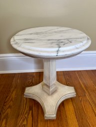 Marble Top White Painted Side Table Or Drinks Table