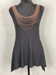 Original Knitwear By Yoana Baraschi Size Small Top With Attached Chain Decoration