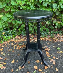 Black Painted Victorian Style Occasional Table Or Plant Stand