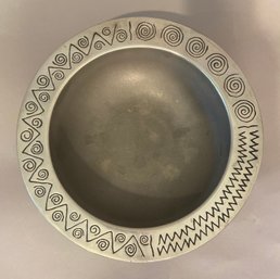 One Metal Bowl By Armatel And One Metal Platter