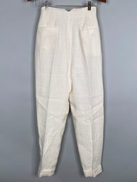 Thalian Size 6 Linen Pants In Cream