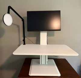 Standing Desk By Human Scale Desk With Monitor (THE LIGHT IS NOT INCLUDED)