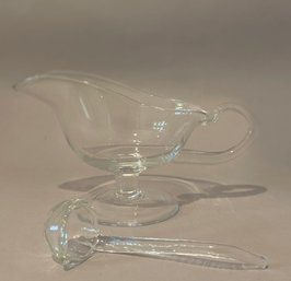 Glass Sauce Boat With Ladle