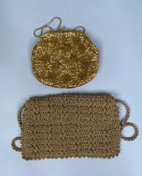Two Gold Evening Fashion Handbags