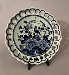 Delft Handpainted Blue And White Decorative Dish, Holland