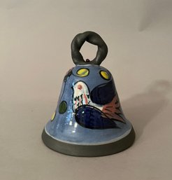 Hand Painted Ceramic Bell With Bird Decoration