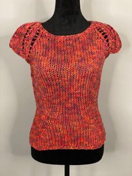 Shin Choi Size Small Knit Short Sleeve Top In Rust