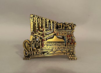 Judaica Brass Napkin Or Letter Holder